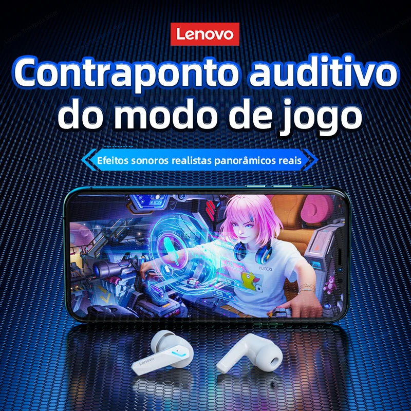 Lenovo GM2 Pro 5.3 Fone de ouvido Bluetooth sem fio, Mode Gaming Headset com microfone