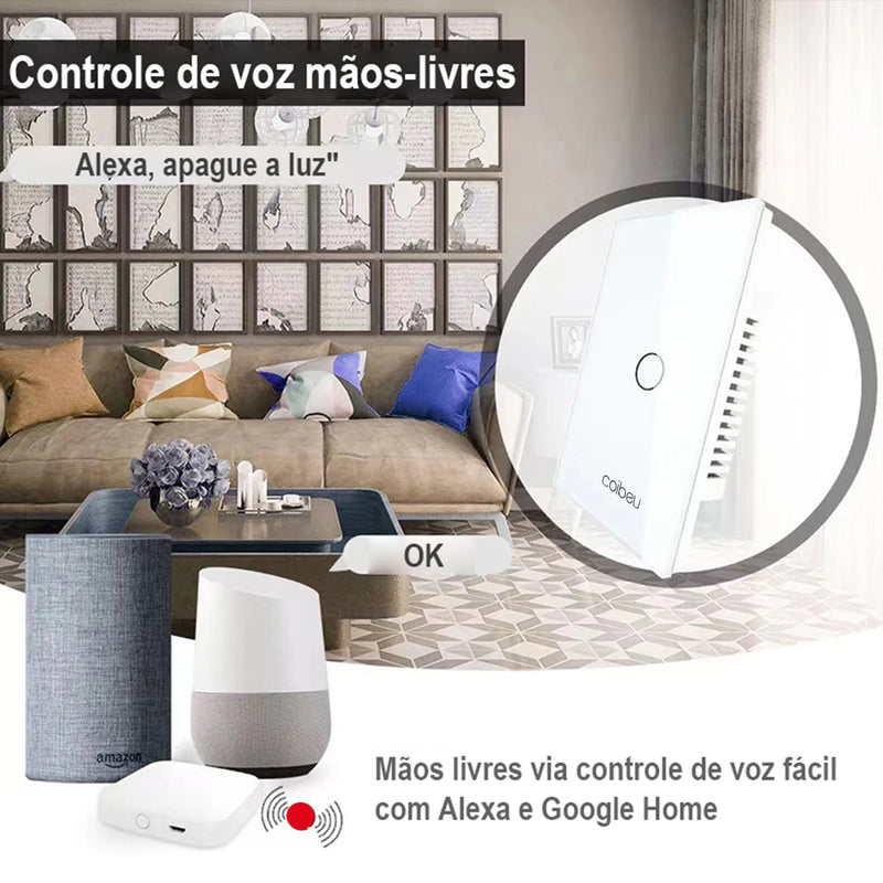 Interruptor Inteligente com Alexa, WiFi smart switch app fio neutro Google Home 110V 220V smart switch