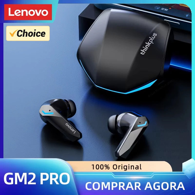 Lenovo GM2 Pro 5.3 Fone de ouvido Bluetooth sem fio, Mode Gaming Headset com microfone