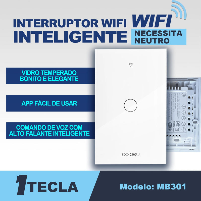 Interruptor Inteligente com Alexa, WiFi smart switch app fio neutro Google Home 110V 220V smart switch