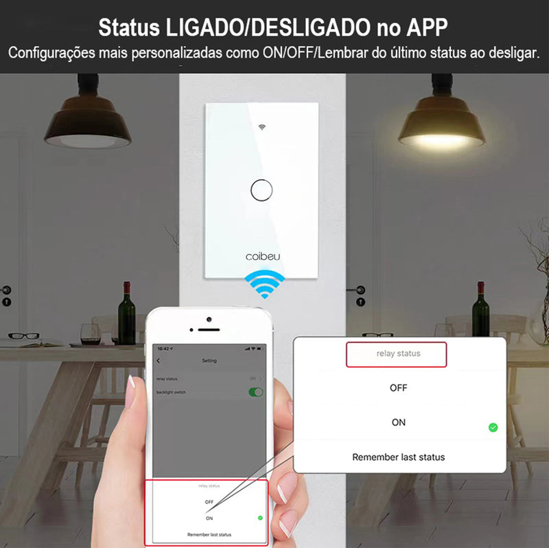 Interruptor Inteligente com Alexa, WiFi smart switch app fio neutro Google Home 110V 220V smart switch