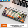 Teclado Mecânico sem fio M87, Bluetooth de modo duplo de 87 teclas com luz  RGB, Design Gaming